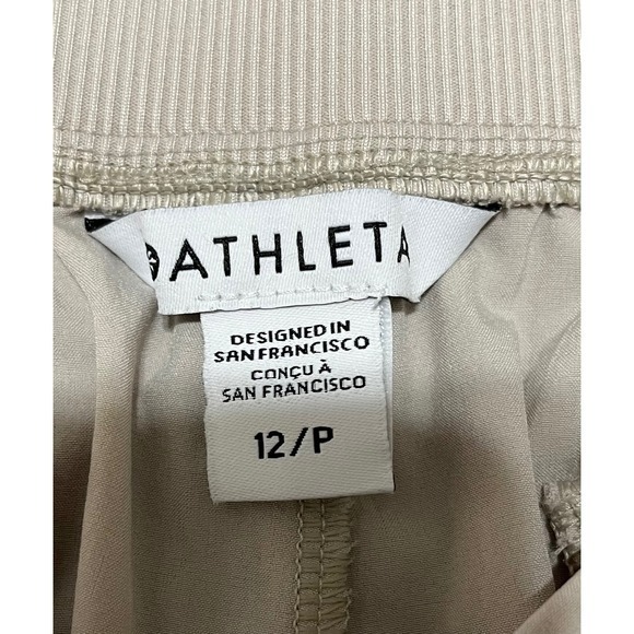 Athleta Women's Beige Stretch Travel Pants Size 12P Lightweight Comfort - Picture 3 of 7